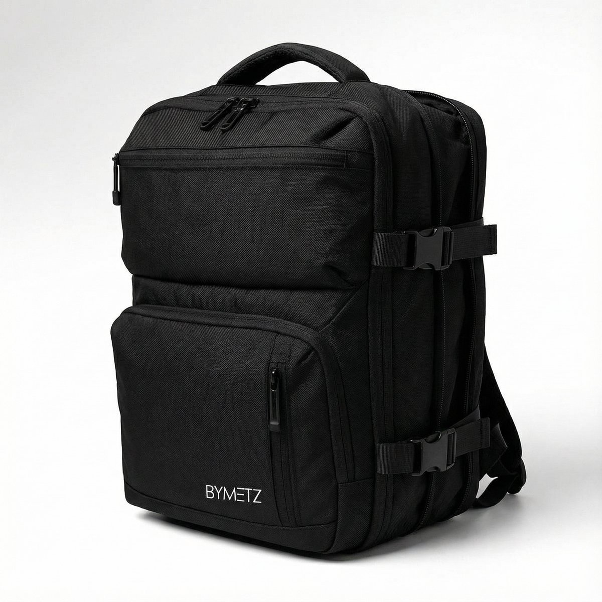 40x30x15 / 40x30x20 Uitbreidbare Handbagage Rugzak – Underseater – 15,6 Inch Laptopvak – ByMetz® – Zwart