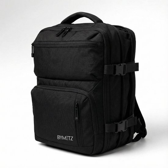 40x30x15 / 40x30x20 Uitbreidbare Rugzak – Underseater Handbagage – 15,6 Inch Laptop – KLM & Transavia – ByMetz® – Zwart