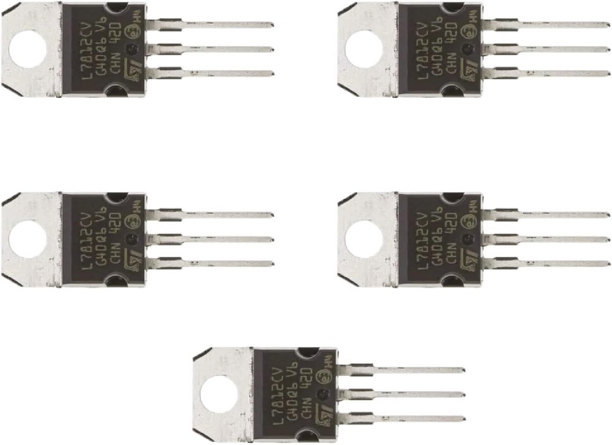 5x 12V Spanningsregelaar (1,5A) voor Elektronica Projecten - TO-220