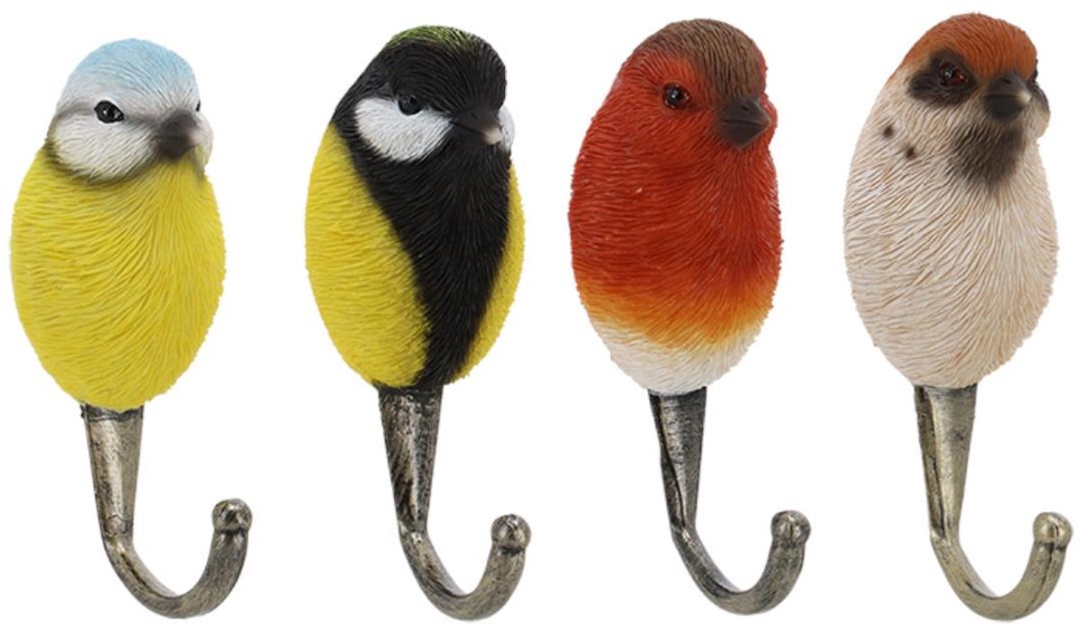 Esschert Design wandhaak vogelkop decoratief polyresin metaal.