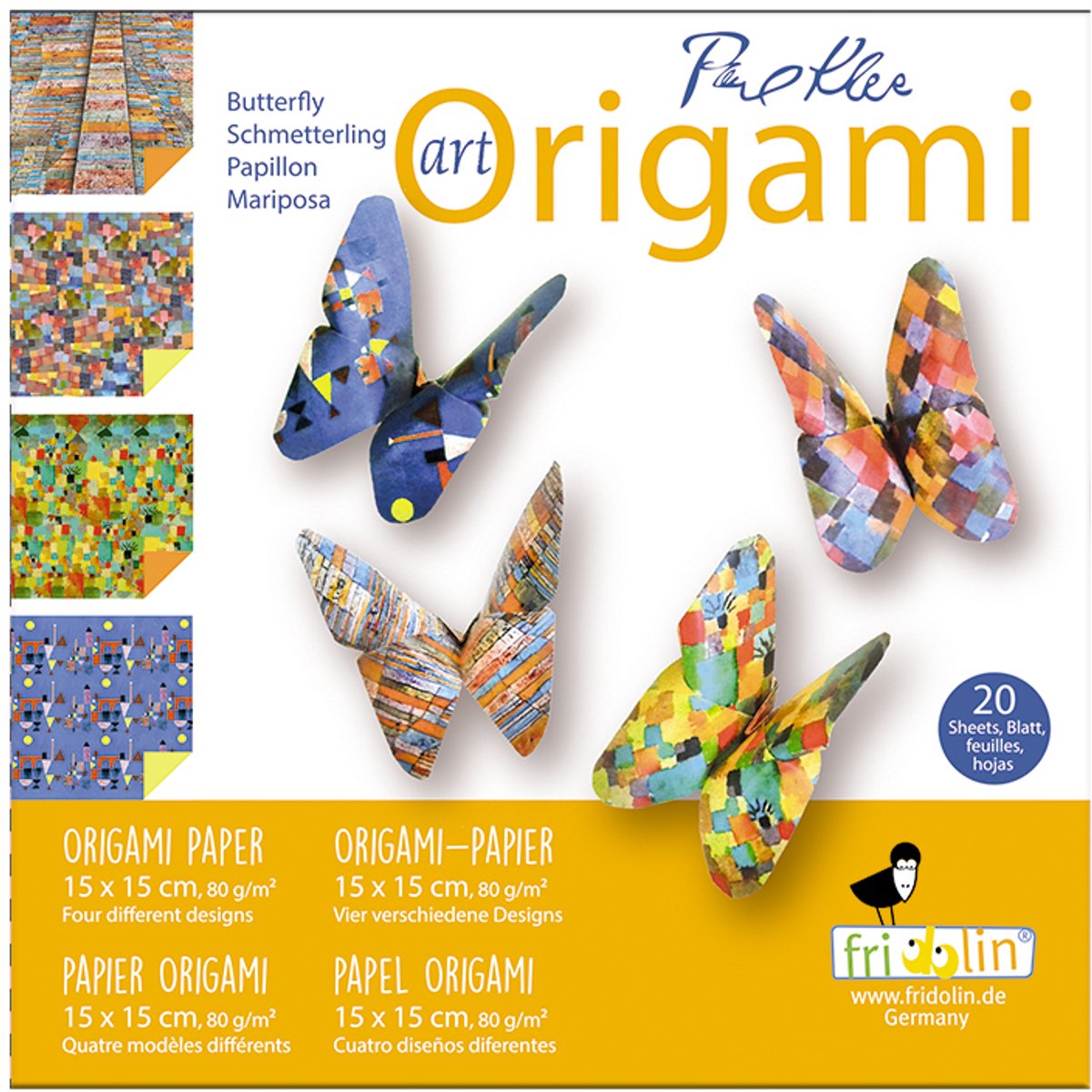 Fridolin origami papier set Paul Klee 15x15 cm 20 vellen creatief speelgoed.