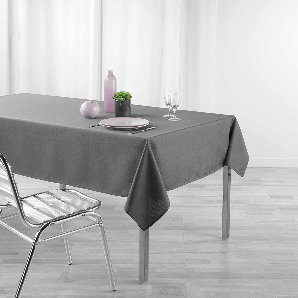 Rechthoekig Tafelkleed Gecoat Antraciet - Tafeltextiel voor Binnen en Buiten