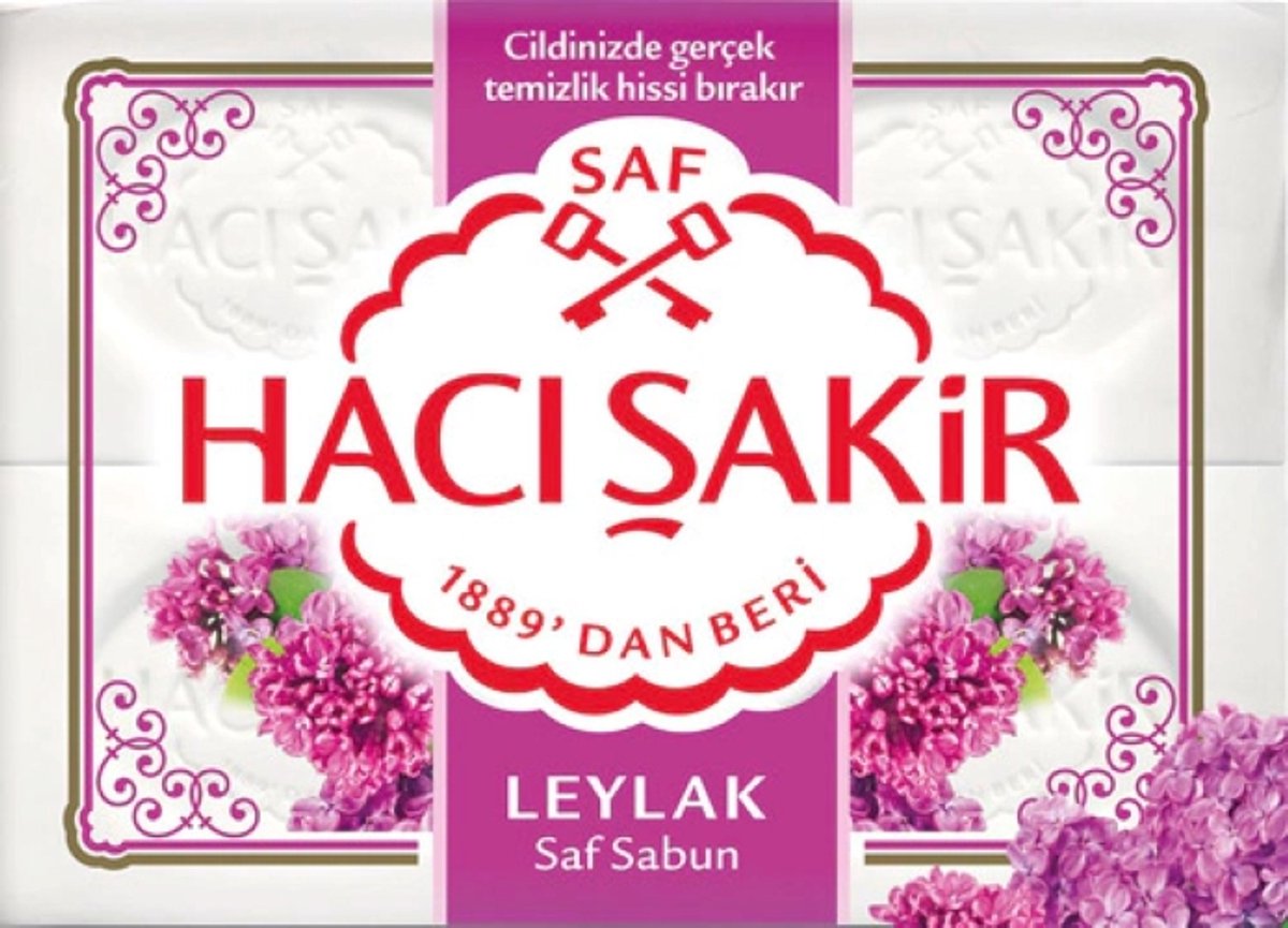 Haci Sakir Leylak Pure Zeep 4x150 g – Natuurlijke Reiniging, Zachte Huidverzorging & Bloemige Geur Lilazeep - Leylak Saf Kalıp Sabun - Lilac Pure Soap – Natural Cleansing, Gentle Skin Care & Floral Freshness