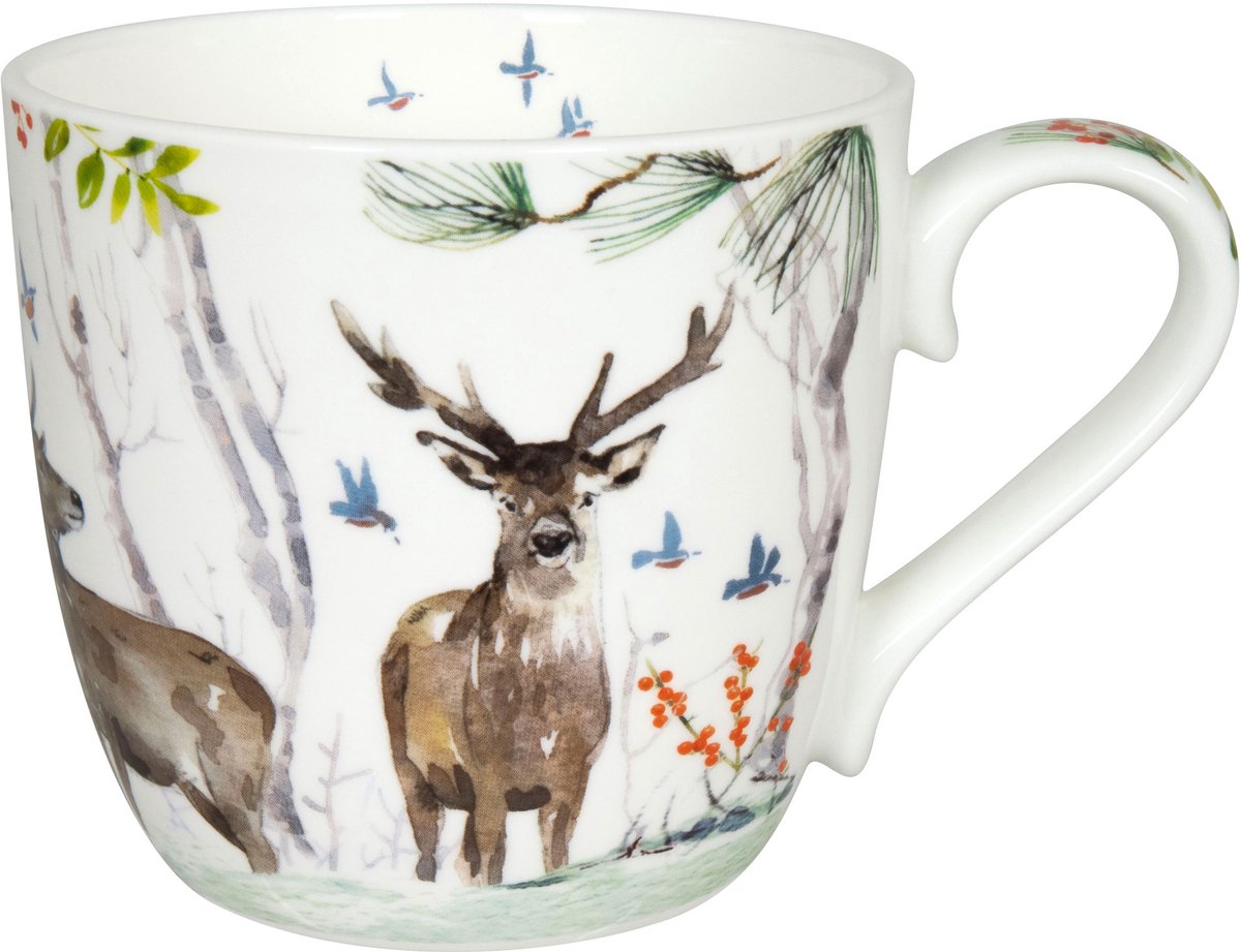 Könitz Mok Victoria Lowe - Winterhert, koffiemok, beker, koffiemok, bone china, 450 ml, 11 2 057 2616