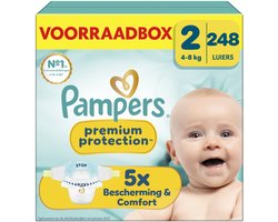 Pampers Premium Protection Maat 2 - 248 Luiers - 4kg-8kg ...