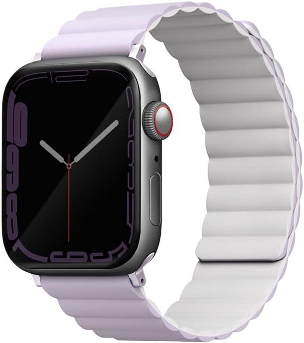 Omkeerbare Siliconen Horlogeband 38-40-41mm Duo-Kleur Paars Wit
