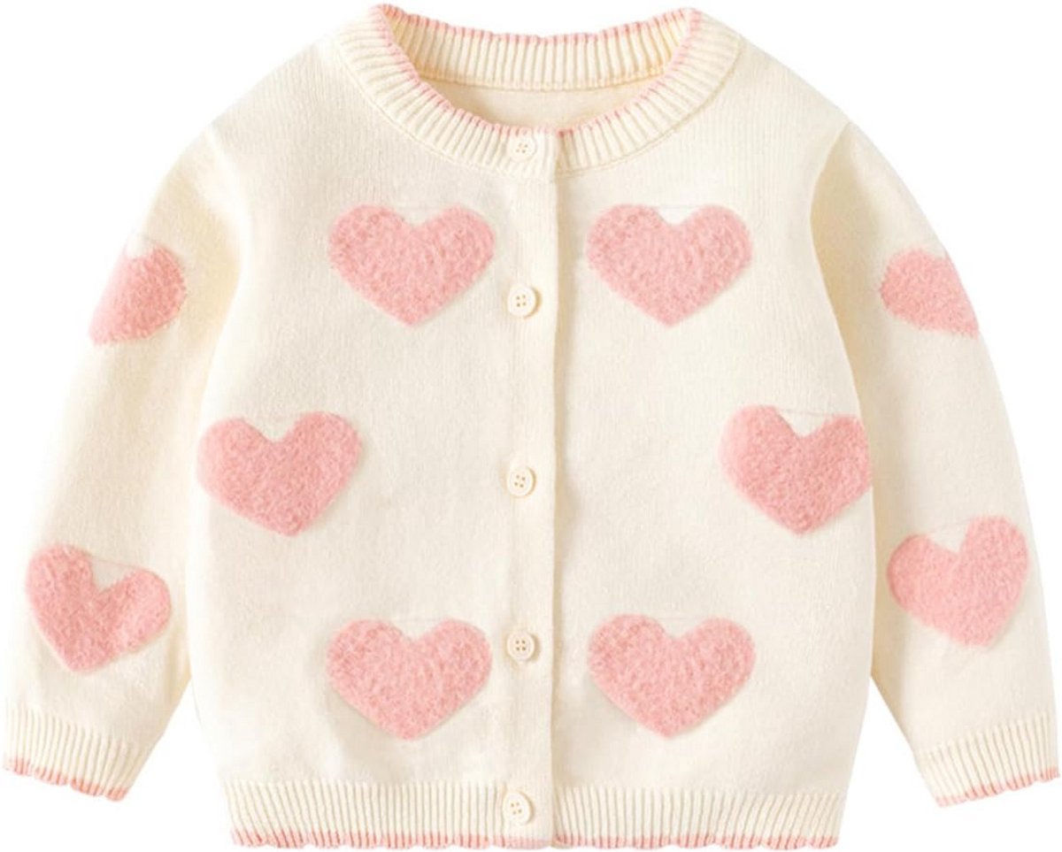 Schattig Gebreid Vest met Hartjes voor Baby's en Peuters