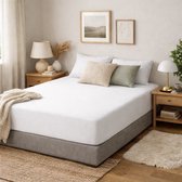 Saphira COMFORT Jersey Hoeslaken – Wit – 180x200 cm – 30 cm Matrashoogte – 100% Katoen – 160 GSM – 360° Elastiek Rondom – Glad & Rekbaar