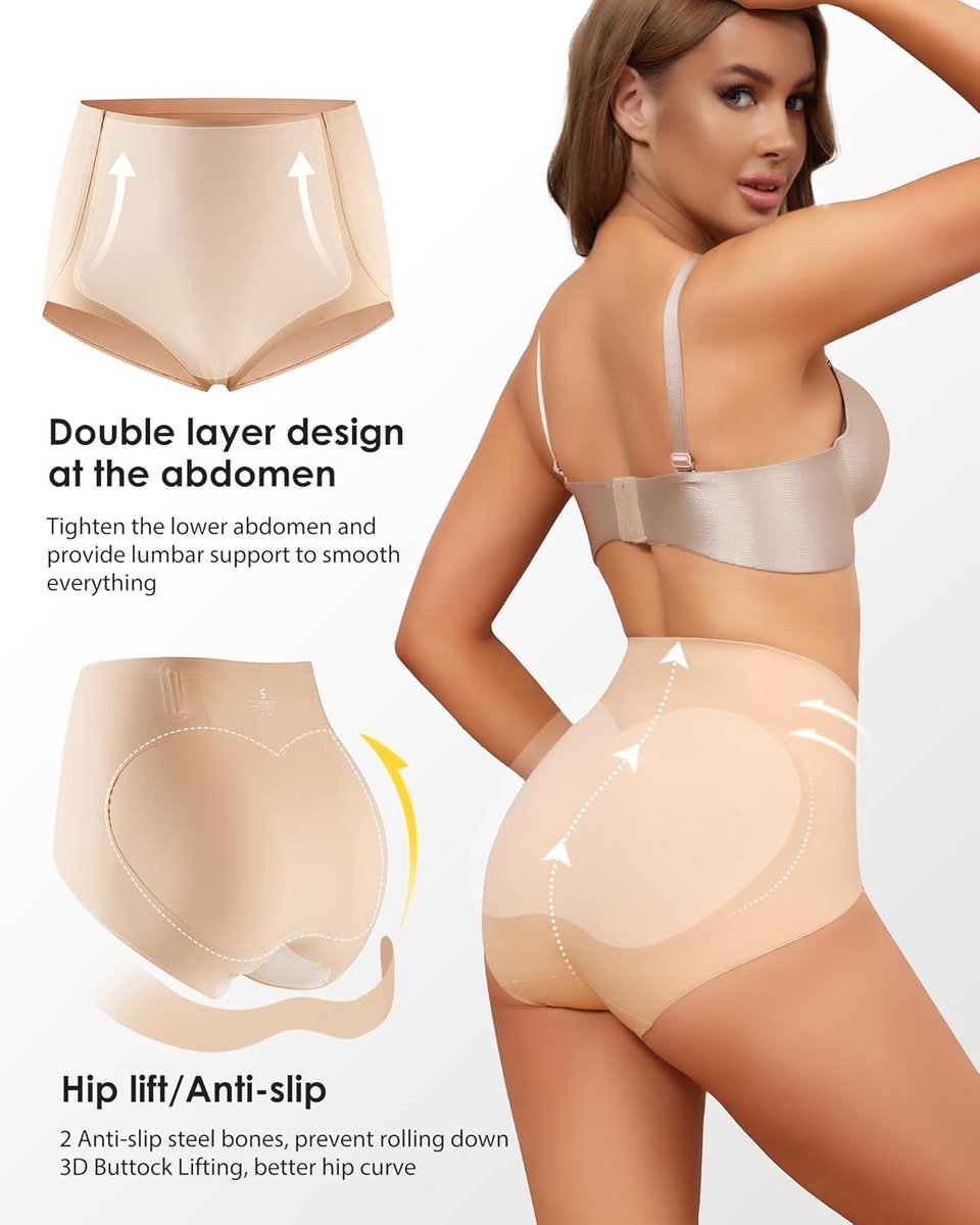 Figuur Shaping Ondergoed voor Dames met Hoge Taille en Buikcontrole - 4 Pack