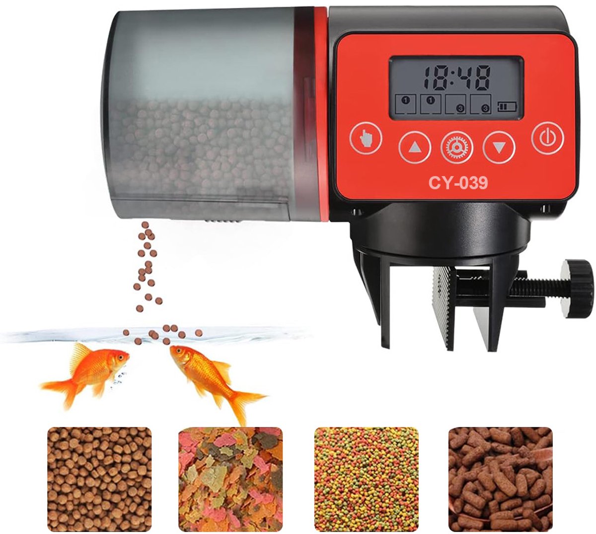 Automatische Visvoederautomaat op Batterijen - 200 ml - Voederautomaat Vissen - Vissen Visvoer Voerautomaat - Slimme, Getimede Visvoeder - Automatische vissenvoerder - Zwart