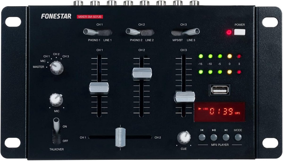 Stereo Voorversterker met 3 Kanalen en Cue Functie