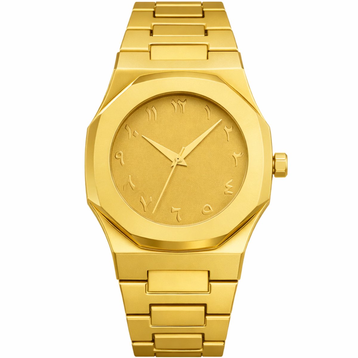 Baraka Treasures Luxe Horloge - Arabische Horloge - Arabic Dial - Unisex Horloge - Premium Horloge - Quartz - Ramadan Cadeau - Eid Cadeau - Goud