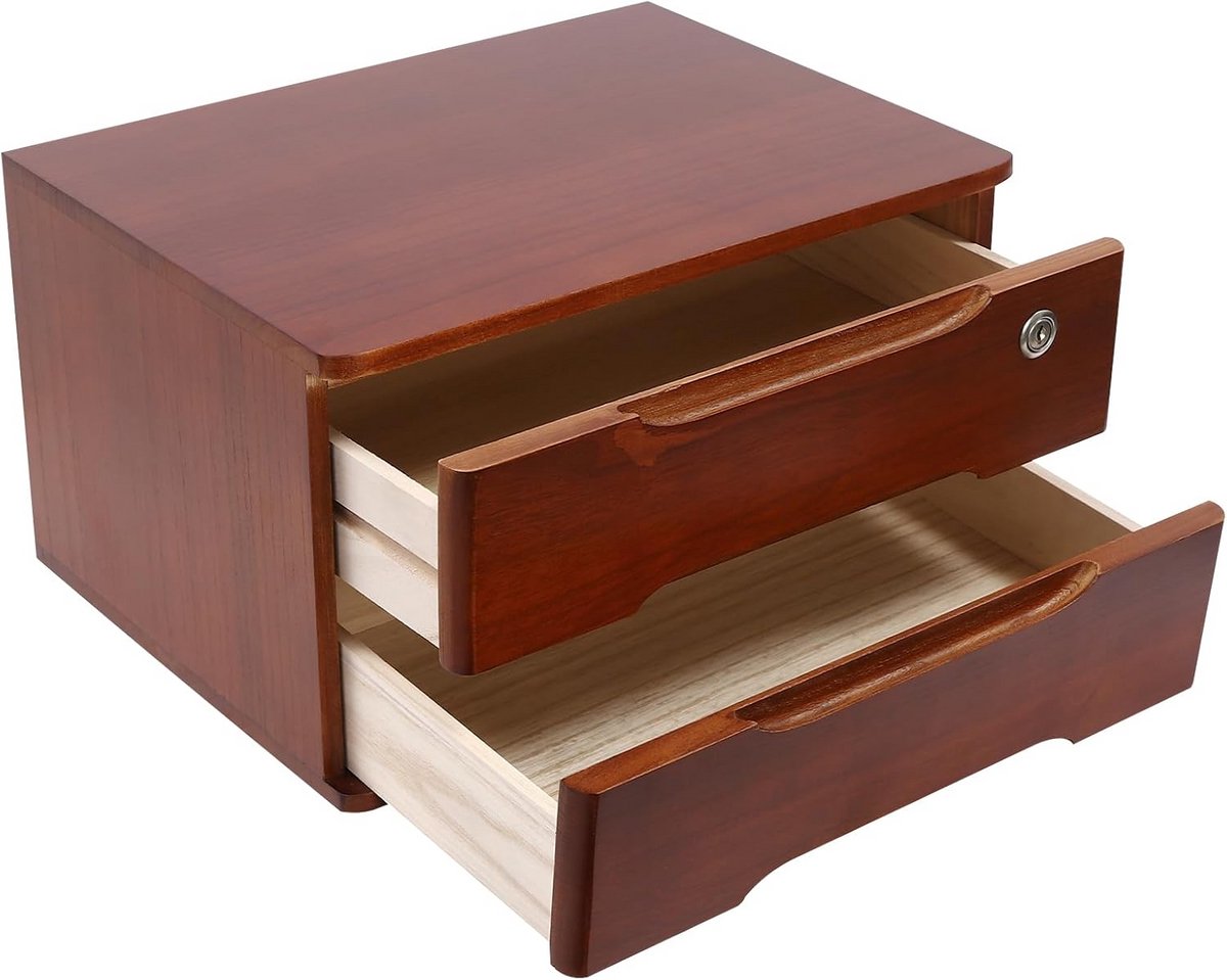 Twee Laags Bureau Organizer met Afsluitbare Lade en Platte Plank
