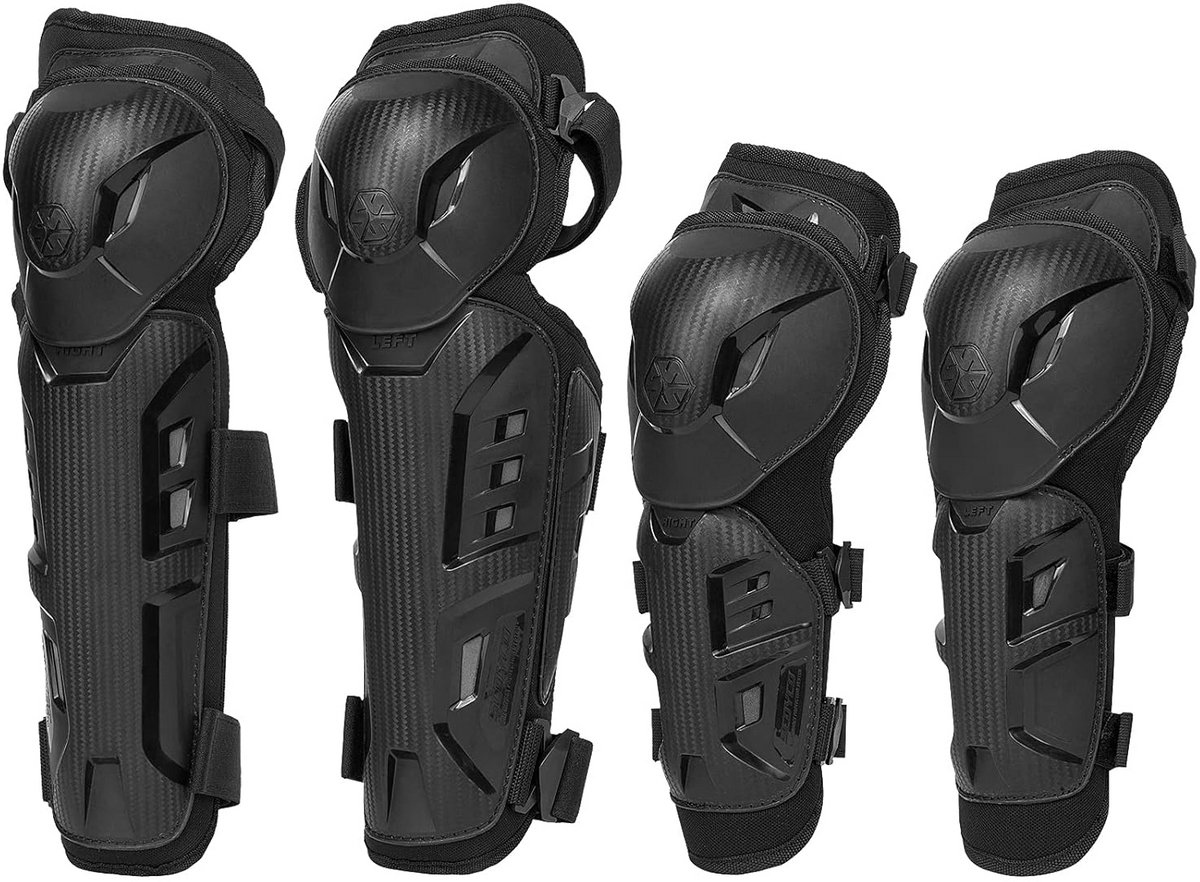 4-delige Set Knie- en Scheenbeschermers voor Motorcross, Racing en ATV - Verstelbare Beschermende Uitrusting