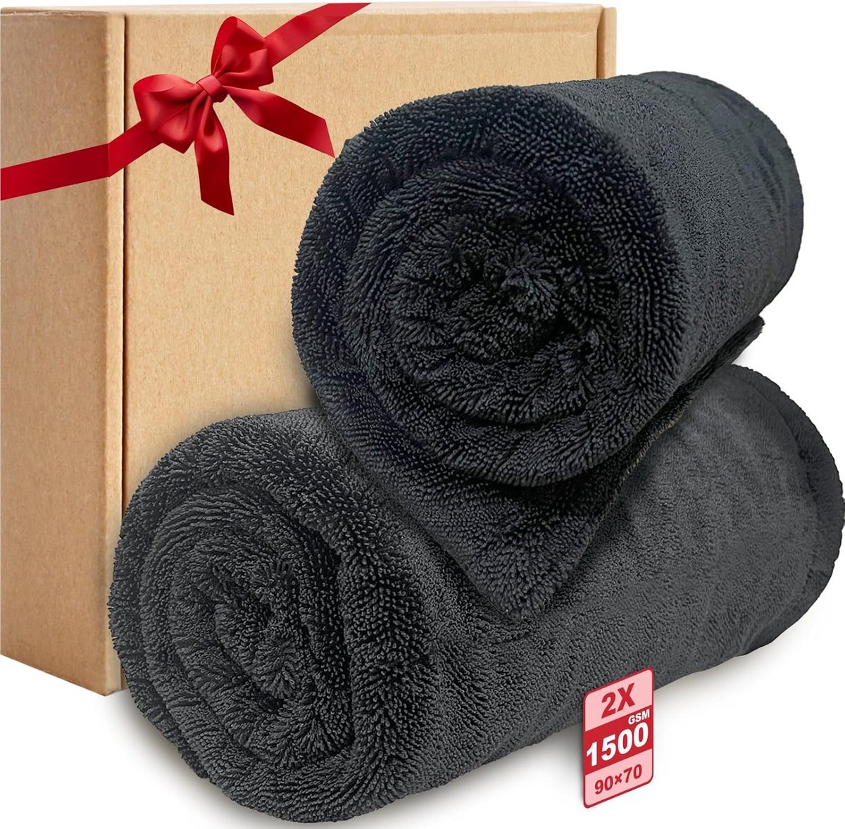 2x Super Absorberende Microvezel Autodroogdoek 90x70 cm - Streepvrij en Sneldrogend