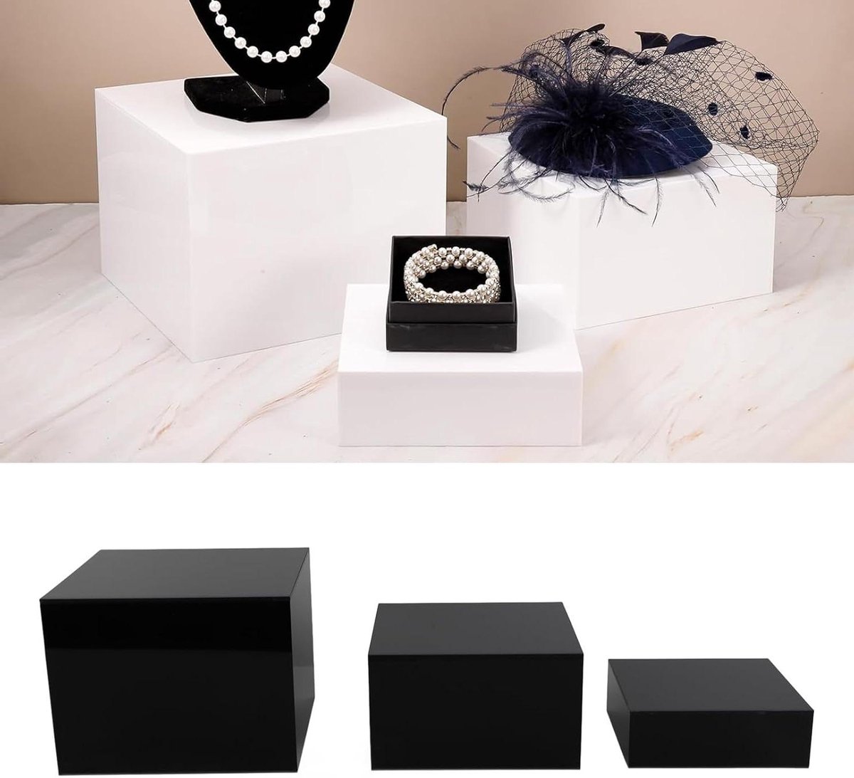 Risers voor voedselpresentatie en buffet, acryl displaystands voor desserttafels