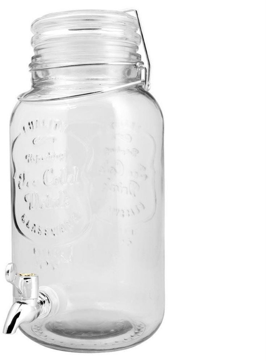 Glazen drankkan met kraantje, 4 liter