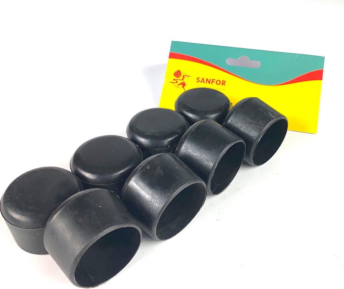 PVC Doppen voor Slangen en Stokken 28 mm - Antislip en Zwart (8 stuks)