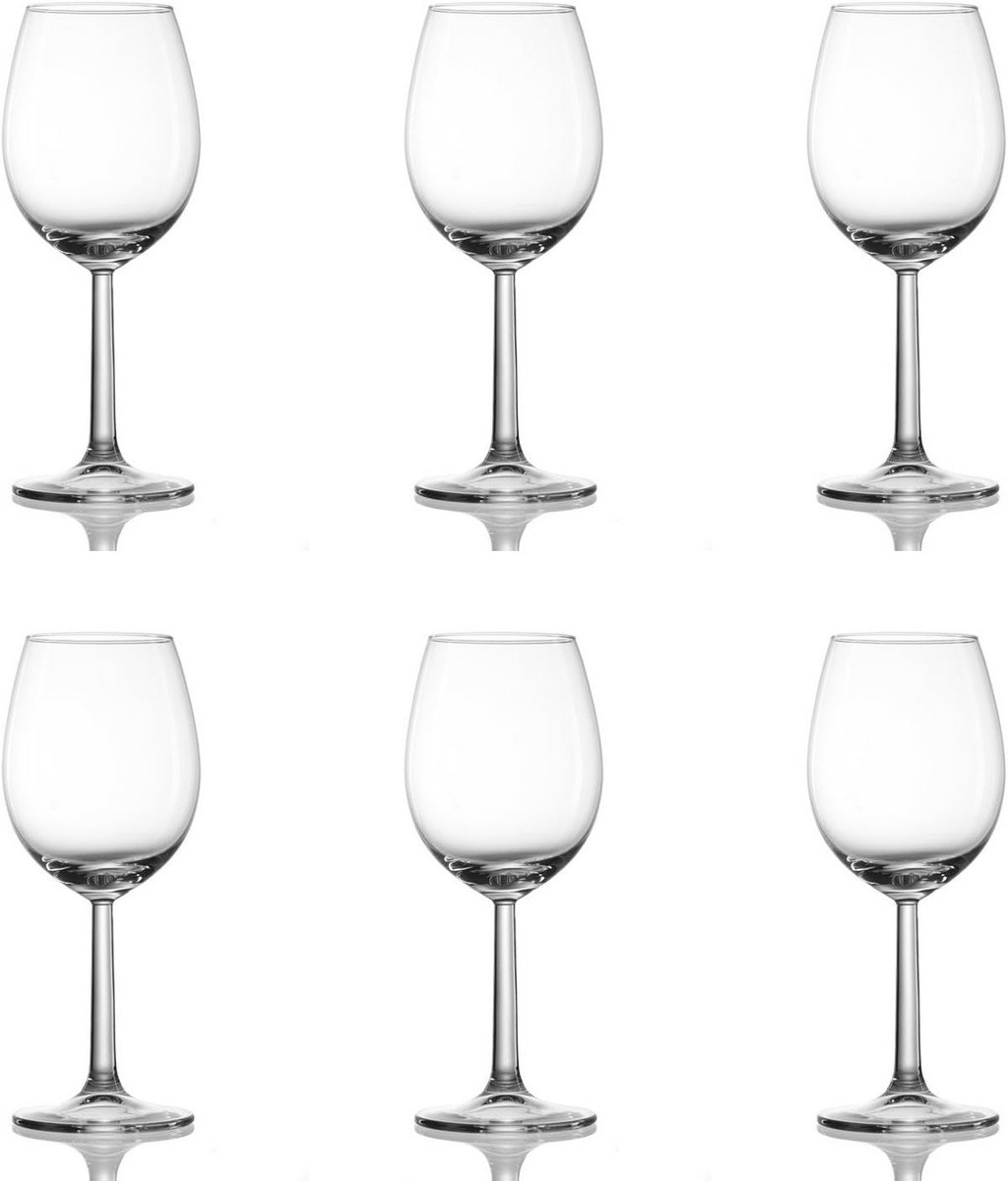 Set van 6 Witte Wijnglazen 320 ml - Hoogwaardig Glas, Vaatwasmachinebestendig
