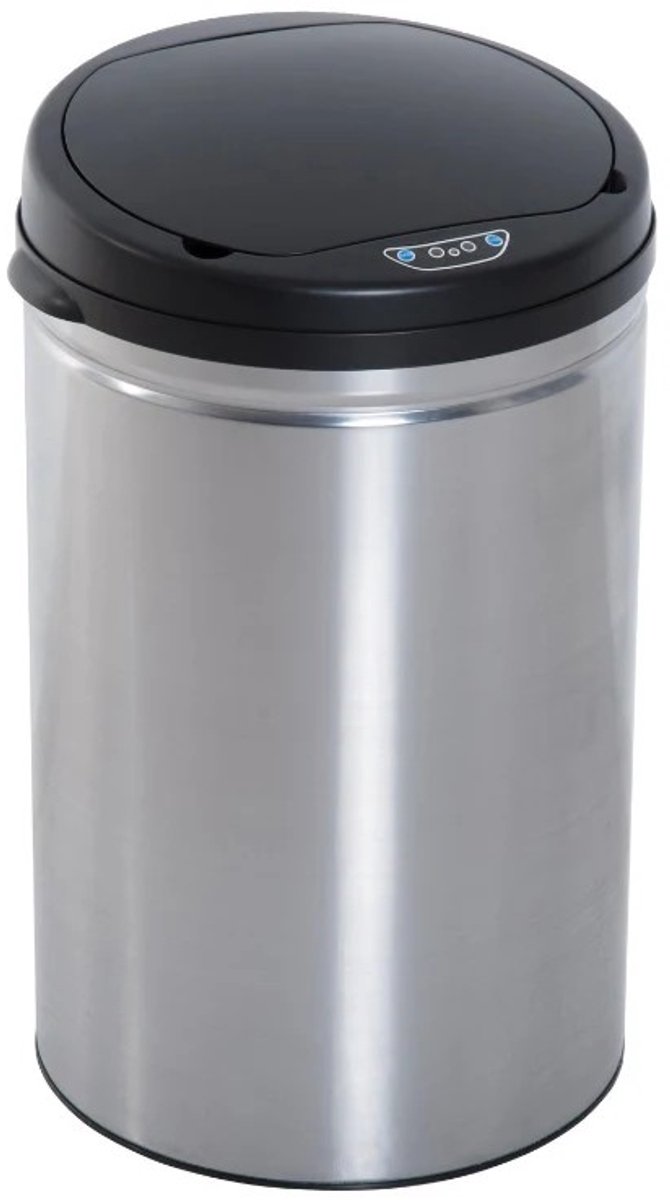 Sensorprullenbak - 30L - Automatische IR Sensor Rond - Optionele Binnenemmer - RVS - Zilver
