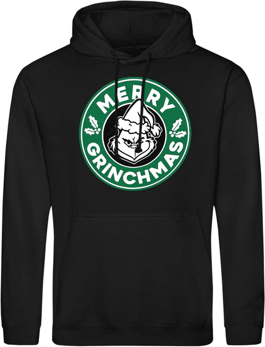 Horror Kerst Trui met Capuchon - Unisex Hoodie met Duivelse Kerstman Print