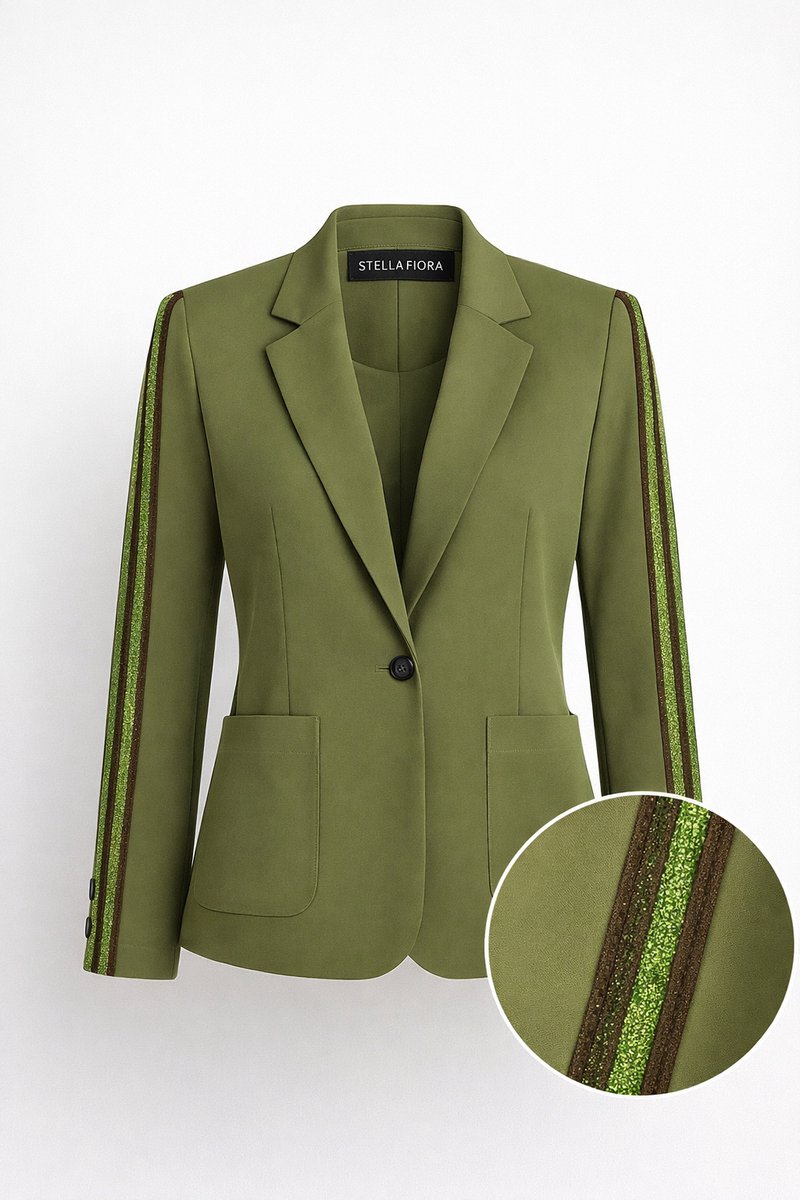 Stella Fiora Blazer Dames - Legergroen - Travelstof - Maat XXL