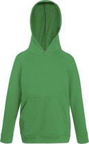 Fruit of the Loom Kids hoodie - Maat 152 (12-13) - Kleur Kelly Green