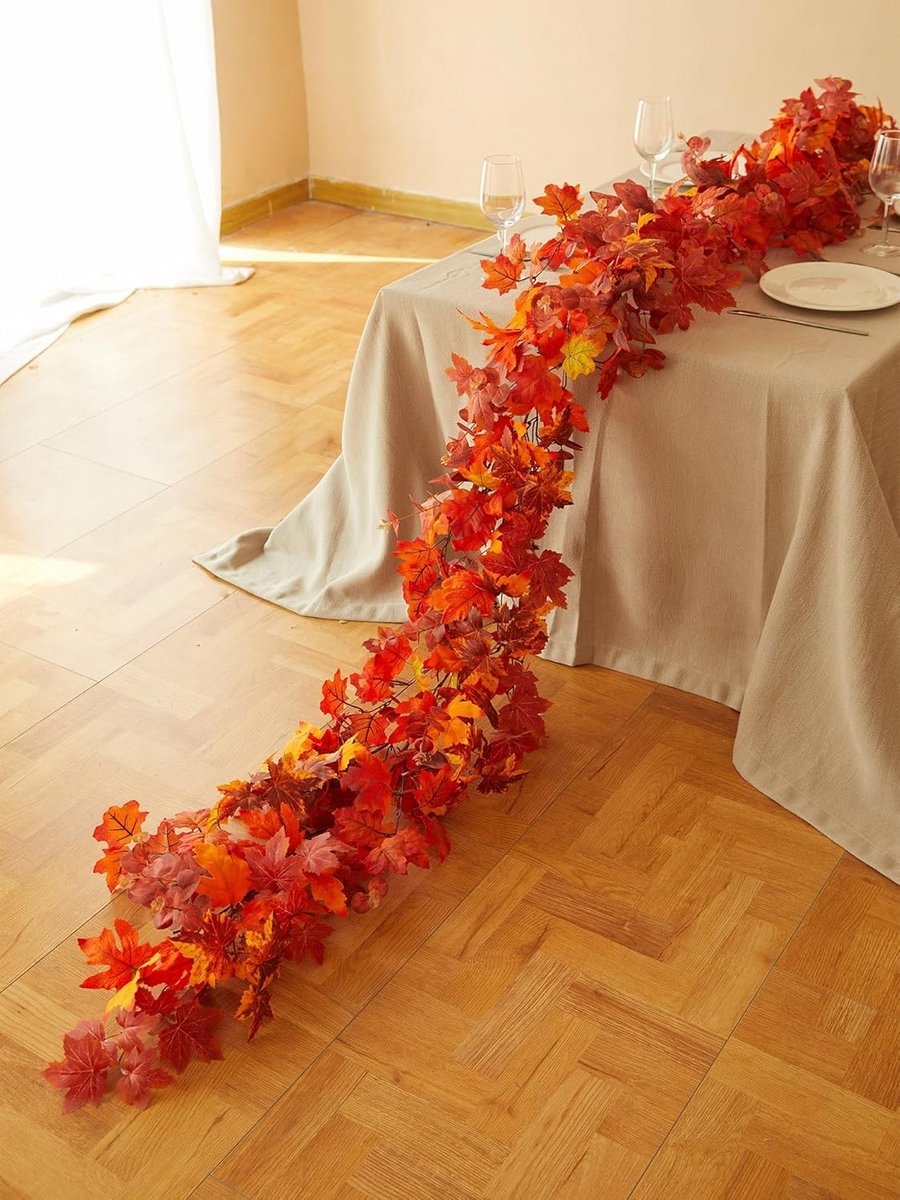 Lange Kunstplanten Hangdecoratie Herfstkrans voor Binnen en Buiten Gebruik