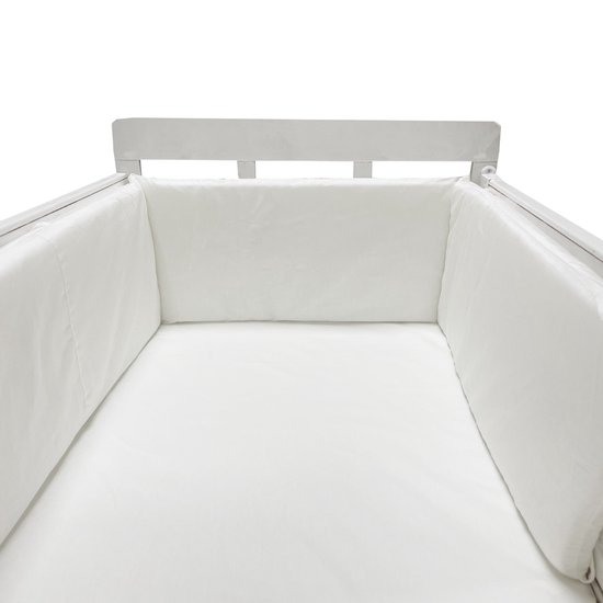 Il Bambini - Bedomrander 180x30cm - Baby Bedbumper Ledikant - Katoen - Effen wit