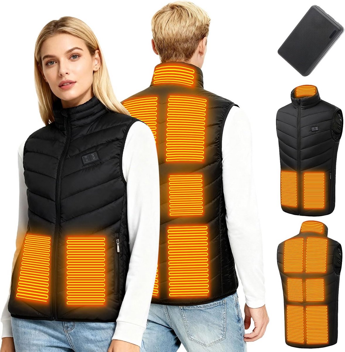 Verwarmd Vest met 9 Warmtezones en 3 Temperaturen voor Buitenactiviteiten