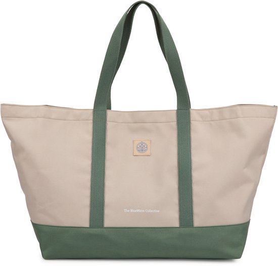 The BlueWave Collective – Sac fourre-tout Dune en plastique recyclé – Sac de plage / Sac de courses – Durable et imperméable – Cycle Re.23 – Vert/ Grijs