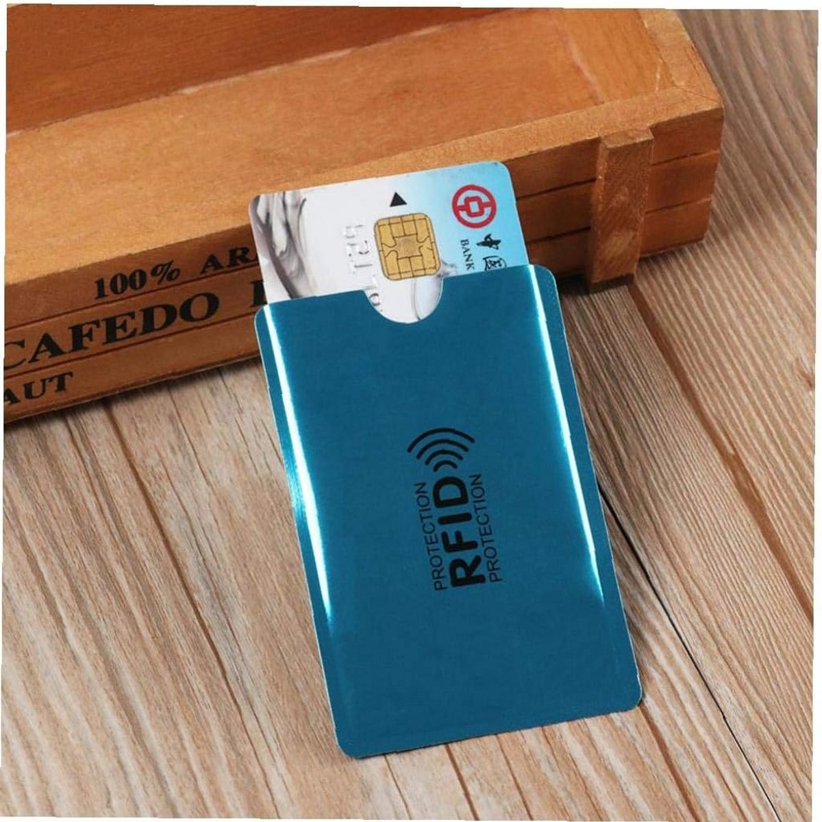 10 Stuks Creditcardhouder Anti-diefstal RFID Blokkerend Aluminium Kaarthouder Blauw