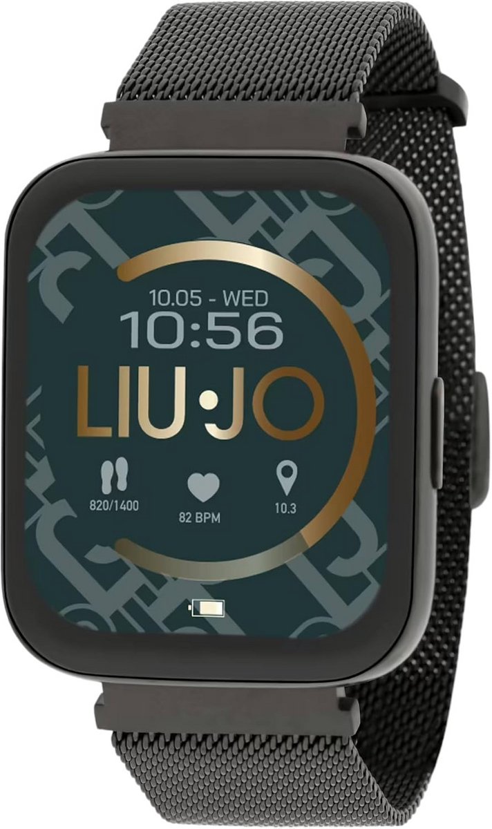 Dames Smartwatch Zwart Aluminium Kast 43mm RVS Band Waterdicht IP67