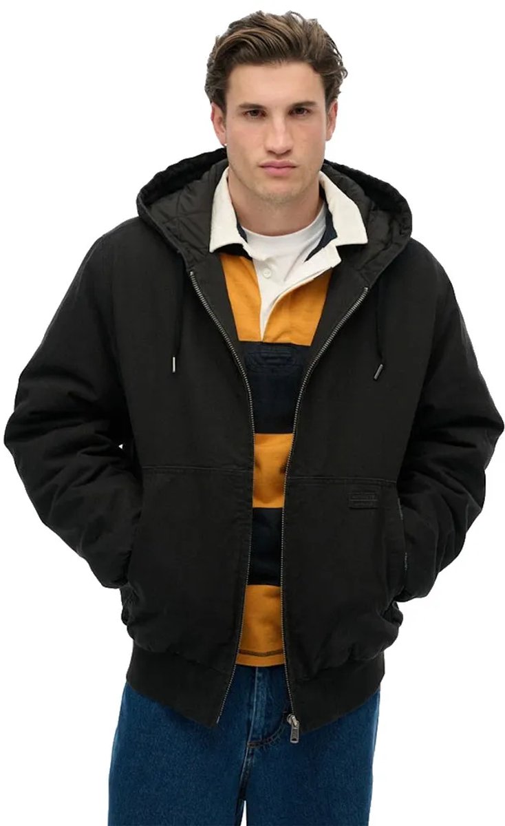 Superdry Canvas Surplus Jas L Man Zwart