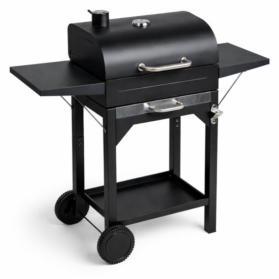 Cheqo® Houtskool Bbq - Barbecue Op Wielen - Houtskool Bbq Met Deksel - Bbq Trolley - Zwarte Houtskool Bbq - Houtskool Grill - Buiten Barbecue van Merkloos — afbeelding 4