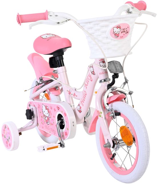 Hello Kitty Kinderfiets - Meisjes - 12 inch - Roze - Twee handremmen van Merkloos — afbeelding 4