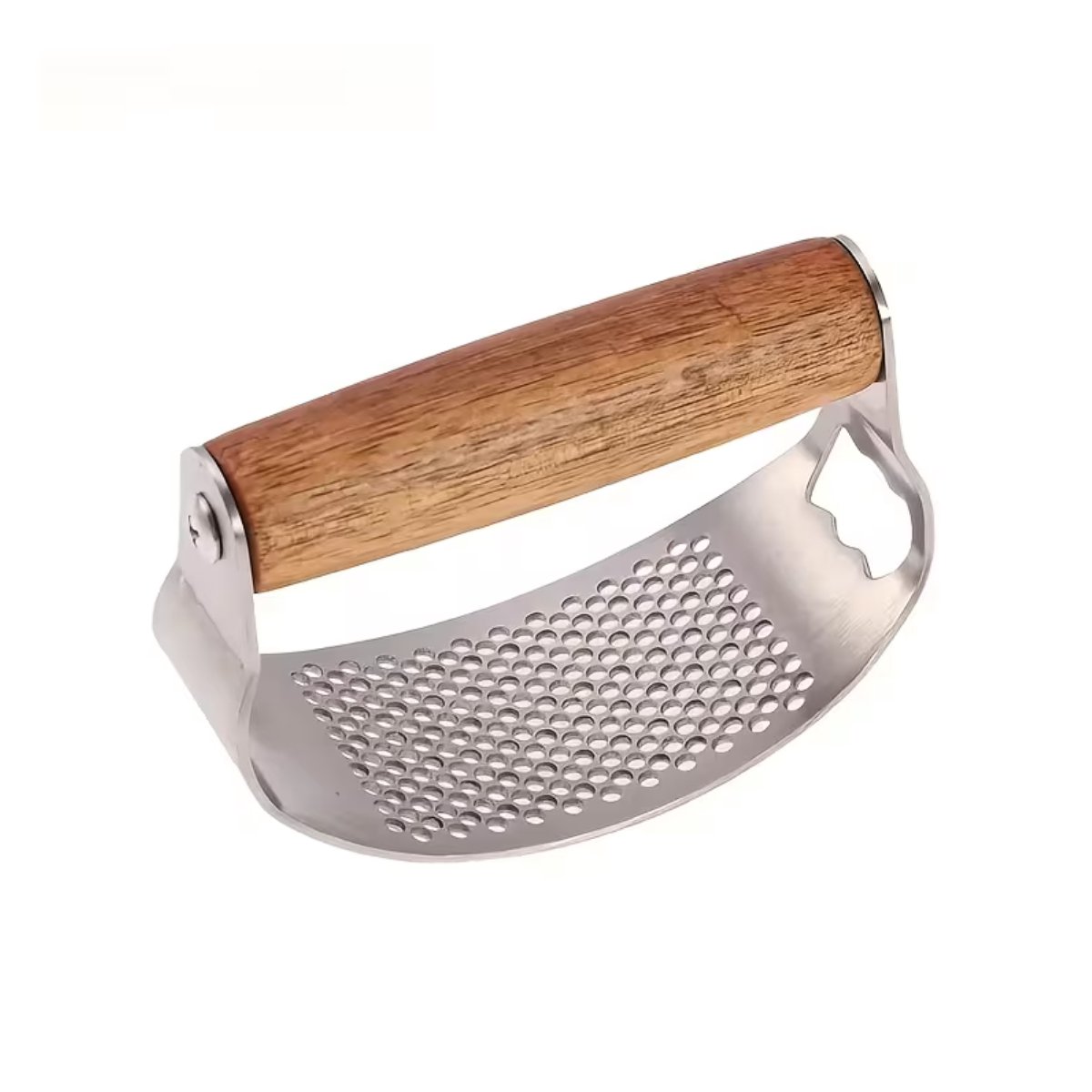 Luxe Knoflookpers RVS / Hout - Lookpers - Knoflook Pers - Knoflooksnijder - Knoflookpeller - Garlic Press