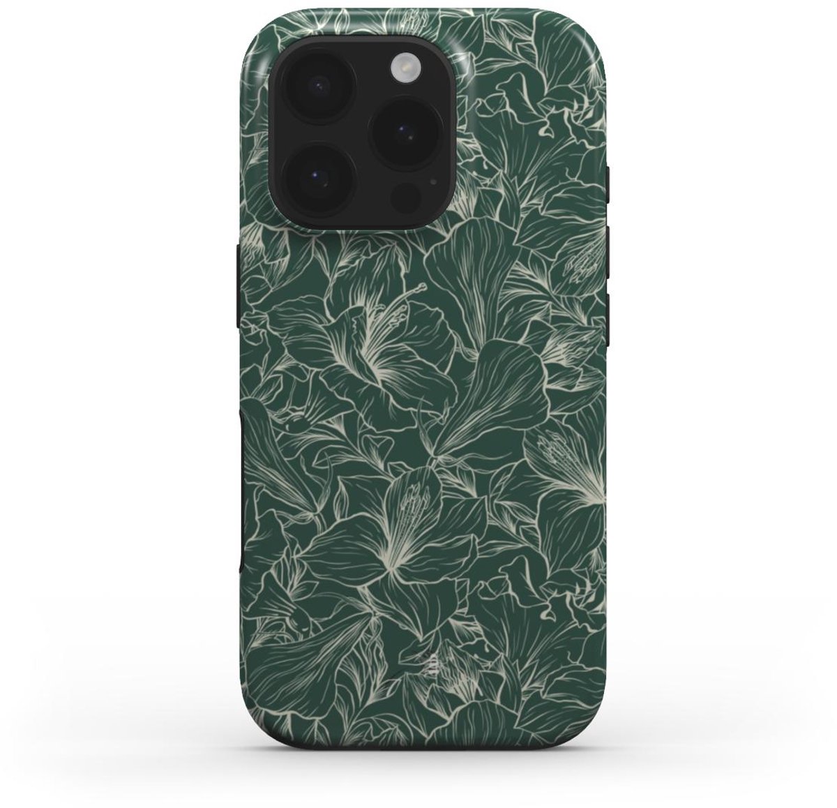 Honeybee Living Telefoonhoesje - Emerald Groen Lily - iPhone 16 Pro Max Premium 2‑laag Phone Case