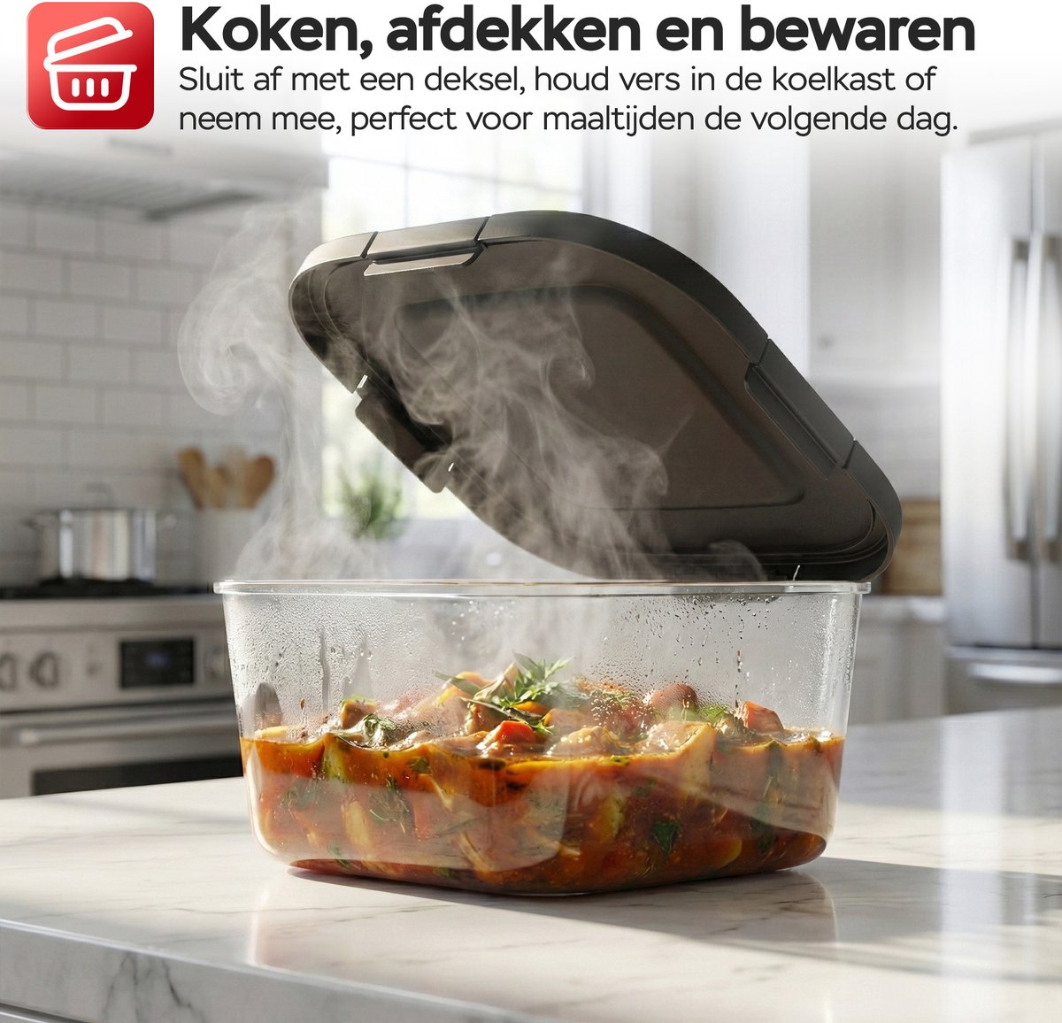 Turbotronic AFG6 Airfryer XXL met glazen bak- BPA & PFAS Vrij - 6L - Heteluchtfriteuse - Dual Heating - 50ºC tot 180ºC - 8 Kookprogramma's - Zwart — afbeelding 5