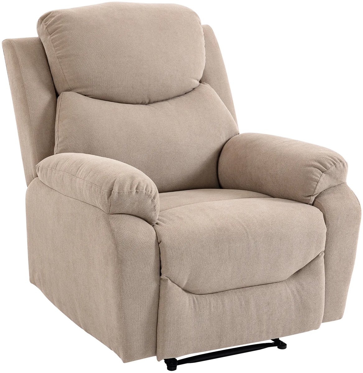 GranMaison Relaxfauteuil - Relaxstoel - Fauteuil - Stoel - Met armleuning - Voor één Persoon - Beige + Zwart