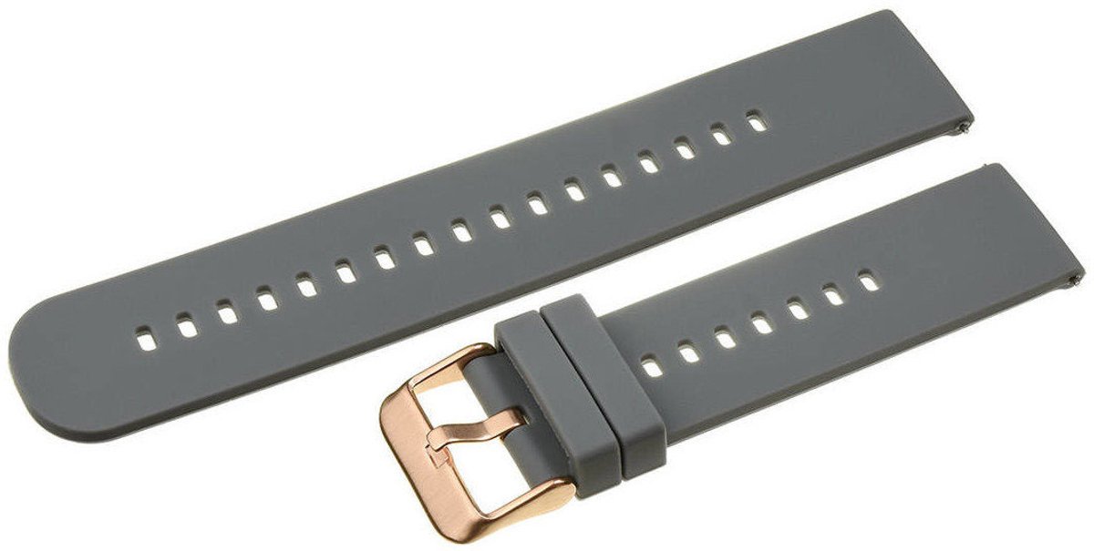 Pacific U27 - Horlogebandje - Donkergrijs - Rosé Goud - 18mm