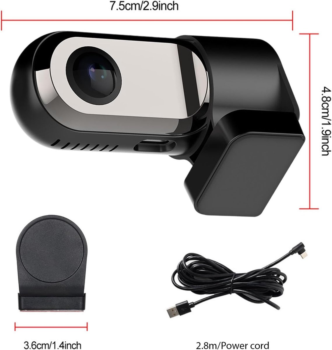 Autodashcam, dashcam Geschikt voor voertuigen | autocamera, waterdichte groothoekparkeermonitor – foto 6