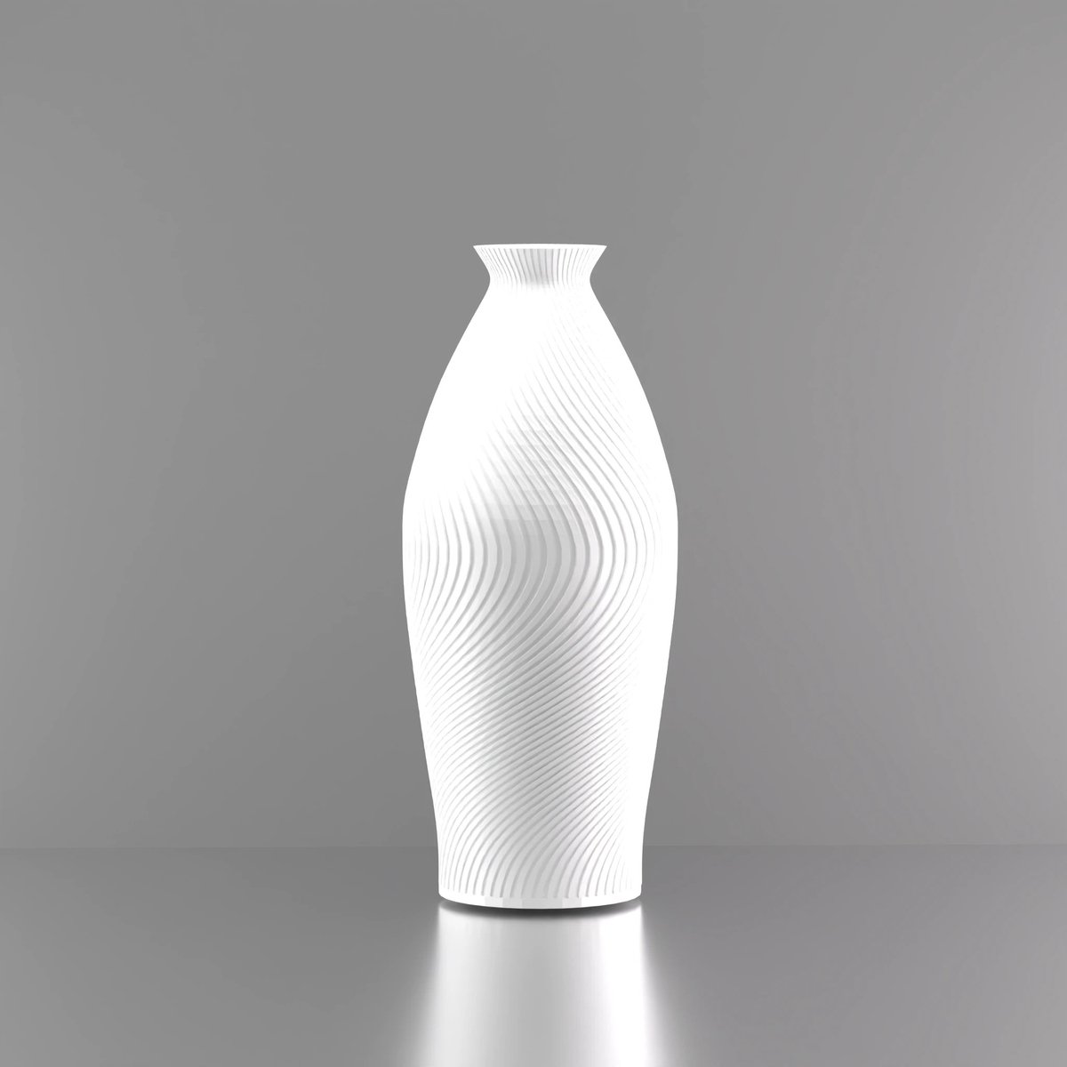 3d-gezellig Italiё - Grote Vaas - Wit - Maat 40 cm - Kunststof - Modern - Bloemenvaas -100% gerecycled PLA (bioplastic)