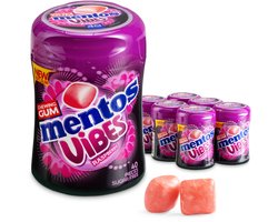 Mentos Gum Vibes Raspberry - Kauwgom - Suikervrij - 6x40stuks