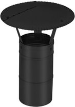 KOTARBAU® Schoorsteenkap, Schoorsteenafdekking, Verzinkt Staal en Poedergecoat Staal, ? 100 mm, Zwart, Regenhoes voor Schoorsteen, Rookkanaal Kap, Schoorsteenkappen, Rostbestendig