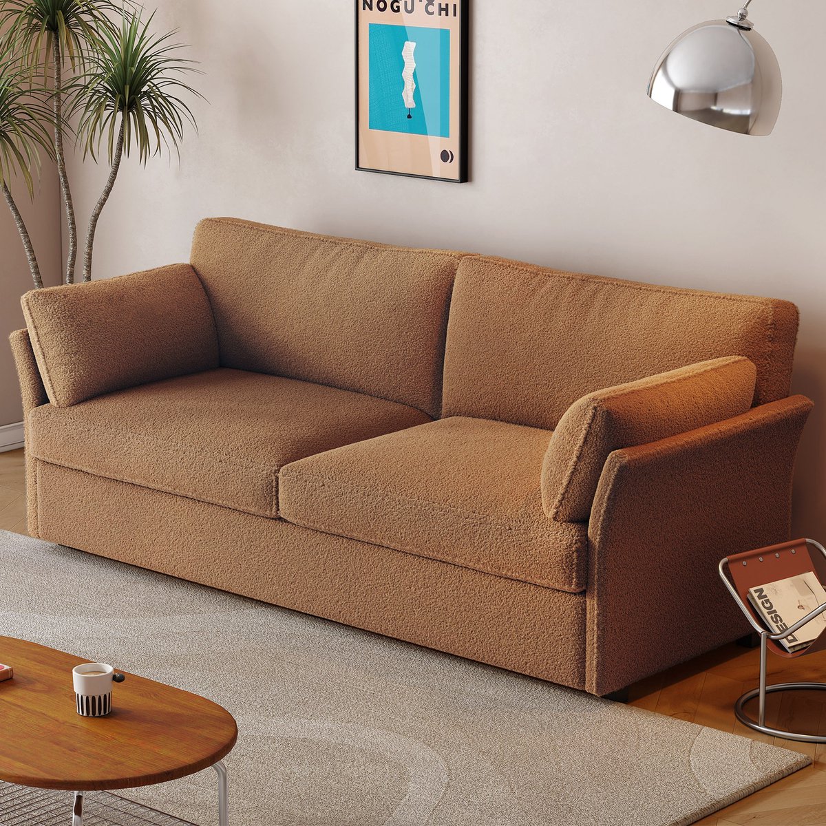 Guyii ComfortLine - 3-zits Bank - 186 cm Breed- Modern Design - Bruin bank