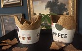 Eet je beker op! Waffle Eetbare Cupffee Beker 220 ml (12 bekers) Zero waste en duurzaam. Heerlijke krokante koffiebekers, perfect voor koffie, thee of dessert!
