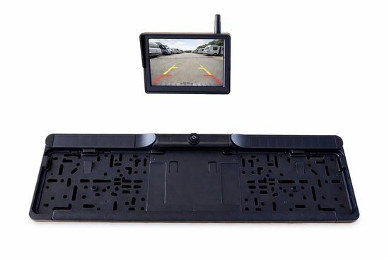 Draadloze Solar Achteruitrijcamera in Kentekenplaathouder met 5 Inch Display - HD - Parkeerlijnen - Voor Camper, Caravan, Paardentrailer, Racetrailer en Aanhanger — afbeelding 5