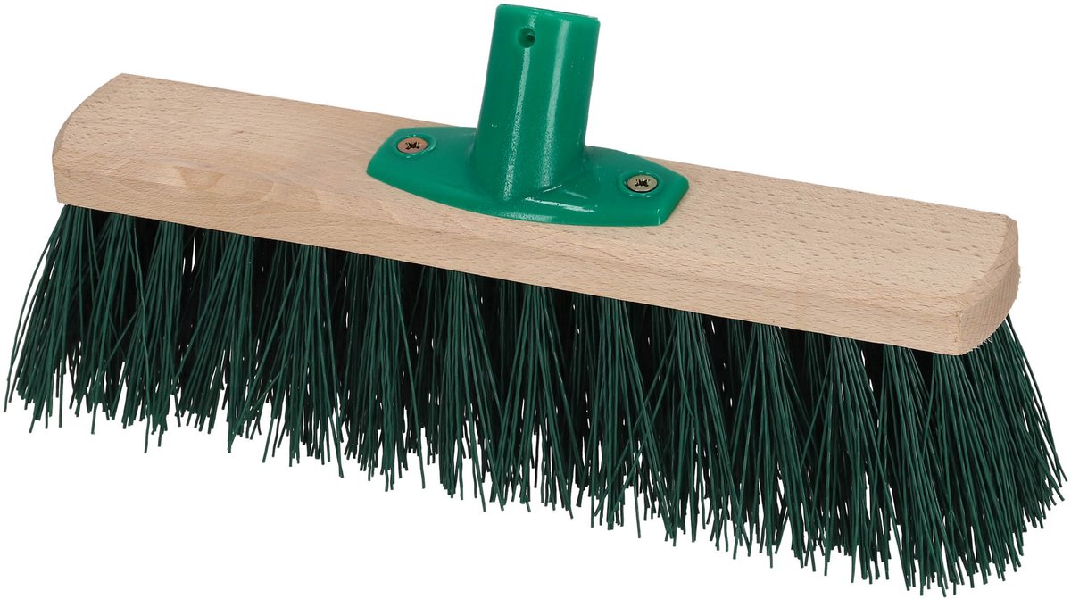 KOTARBAU® Straatbezem, Veegbezem, Tuinbezem, Beukenhout, 30 cm, Groen, Buitenbezem, Harde Veegbezem, Houten Straatbezem, Zonder Steel