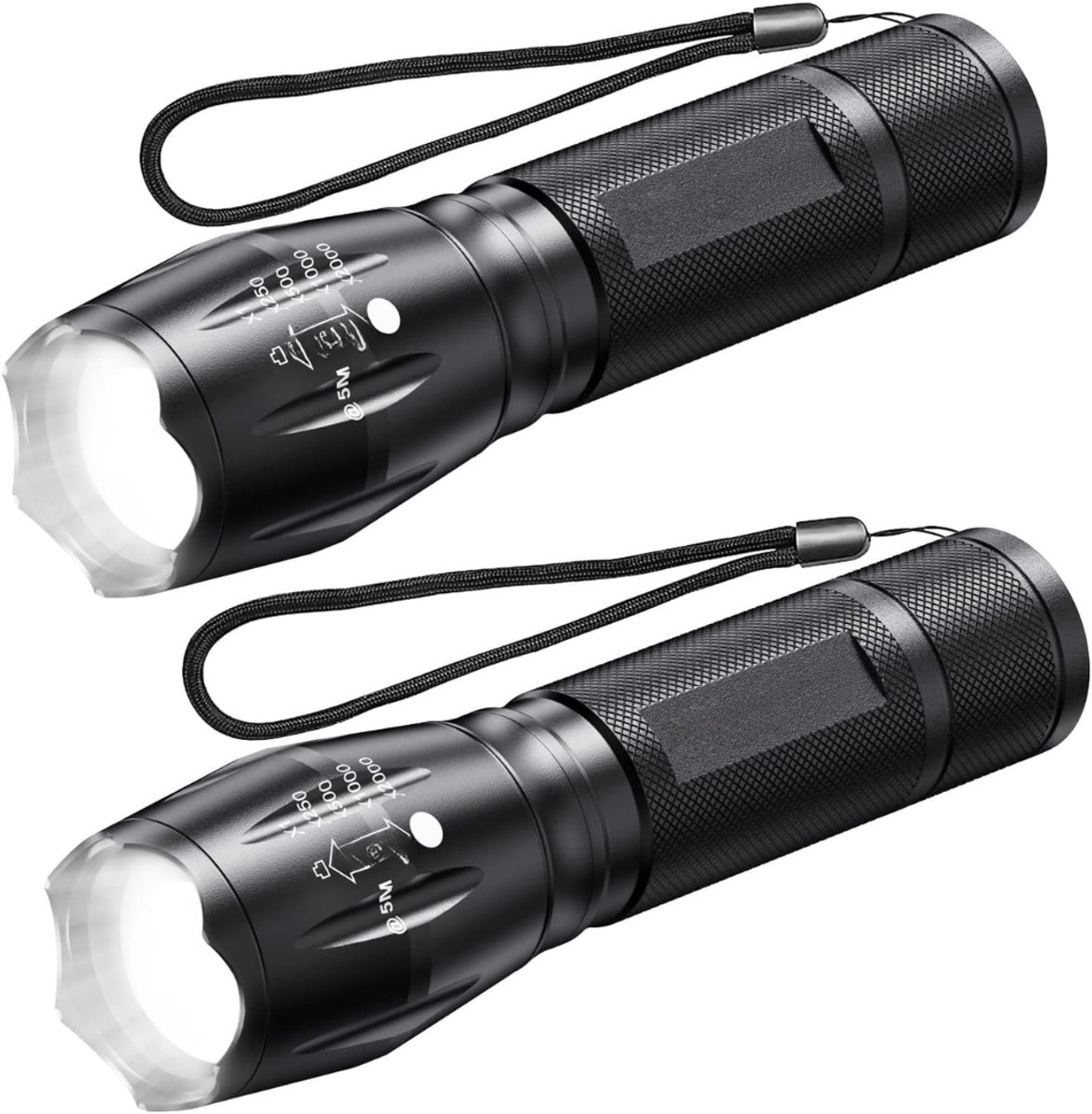 Aura® Zaklamp opwindbaar - Zaklamp - Zaklampen - Zwart - 4cm x 4cm x 14cm